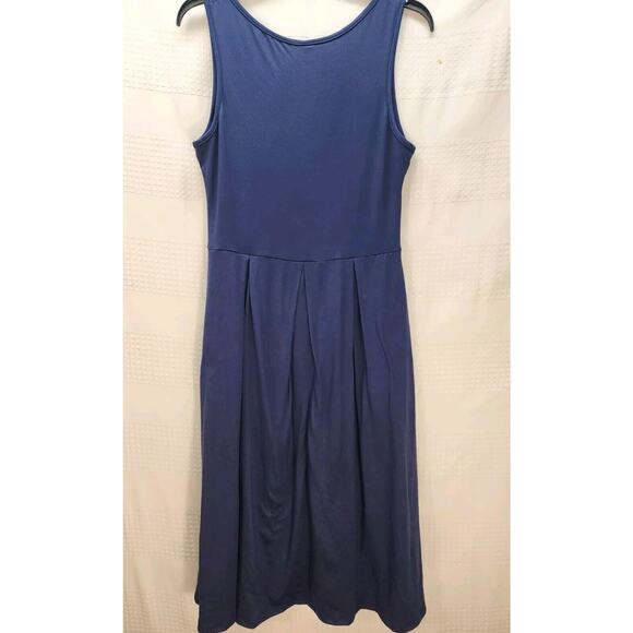 24seven Dress Size Small Midi Blue Pockets Vneck Causal Sleeveless - Picture 6 of 8